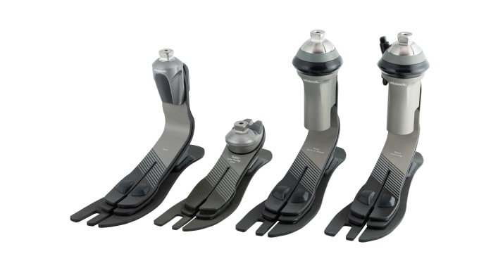 Die Taleo Produktfamilie (v.l.n.r.): Taleo 1C50, Taleo Low Profile 1C53, Taleo Vertical Shock 1C51, Taleo Harmony 1C52